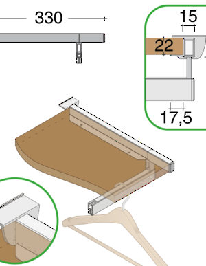 Soporte Horizontal Empotrado Para Estante Richelieu Hardware