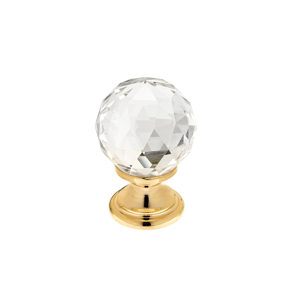 Modern Swarovski Crystal and Gold/Brass Knob - 993