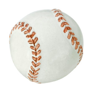 Bouton éclectique en résine - balle de baseball - 9349