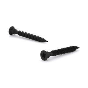 Black Zinc-Plated Wood Screw, Flat Funnel Head, Pozi Drive, Hi-Low Thread, Type S Point