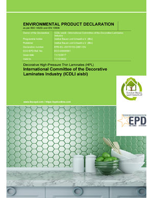 Stratifié à haute pression - Environmental Product Declaration