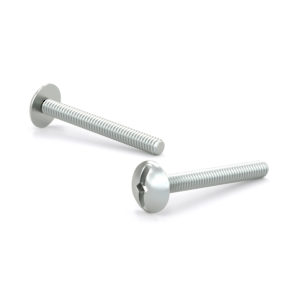 Zinc Plated Machine Screw, Large Truss Head, Combined Square Slot Drive, M4, Type B Point