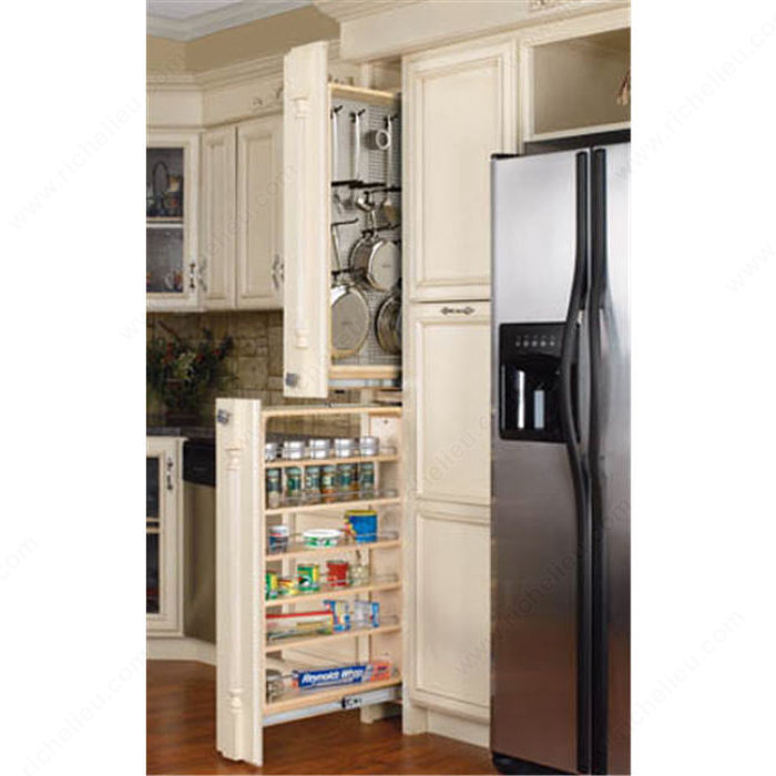 Rev-A-Shelf 6-in Tall Left Handed Filler Pull-Out with Stainless Steel Panel, 45.5-In