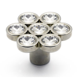 Contemporary Swarovski Crystal & Metal Knob - 3077