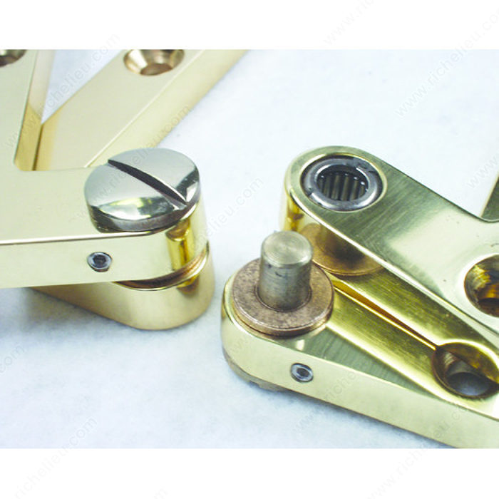 Left And Right Knife-Pivot Pin Overlay Cabinet Hinges Bright Brass BP5
