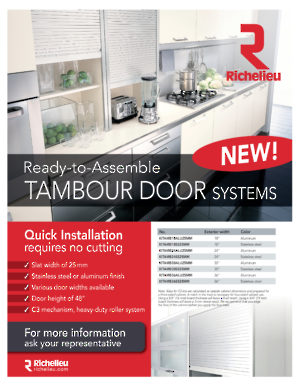 NEW! Ready-to-Assemble TAMBOUR DOOR SYSTEMS