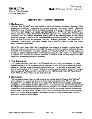 Ficha técnica de resistencia química