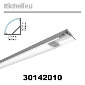 Pack 4x Perfil de Aluminio 1m para Tira LED ángulo 45º