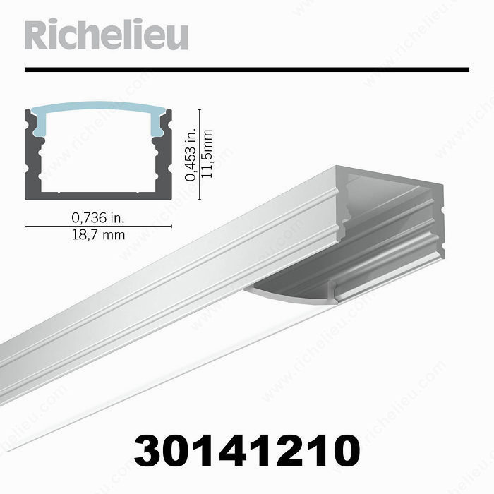 Perfil LED superficie IC3011 30 x 10 mm