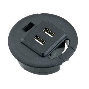Passe-câble rond avec deux ports USB de recharge