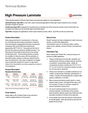 Standard Laminate Technical Bulletin