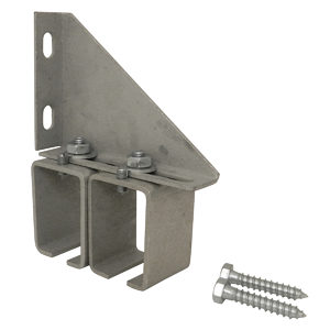 Double Adjustable Galvanized Steel Box Rail Splice Bracket with Lag Screws for Wall Mounting