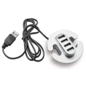 Passe-fils doté d'un câble et de quatre prises USB 2.0