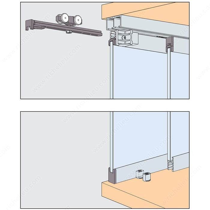 HAWA CLIPO 26 H MS Bypassing Sliding System for Semi-Overlay Cabinet Doors  - Richelieu Hardware