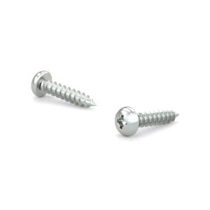 Zinc Plated Metal screw, Pan head, Quadrex Drive, Self-tapping thread, Type A point