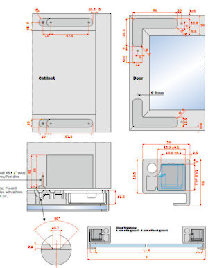 Especificaciones de perforación para puertas con marco de aluminio