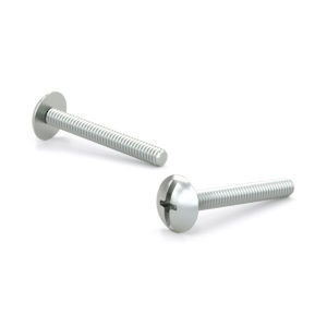 Zinc Plated Machine Screw, Large Truss Head, Combined Phillips Slot Drive, 8-32, Type B Point