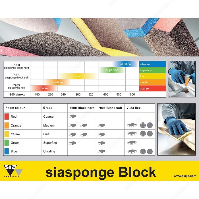 Sanding Sponge - 7983 siasponge flex - 3 ¾ x 4 ¾ x ½ - SIA
