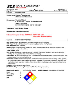 Material Safety Datasheet (MSDS)