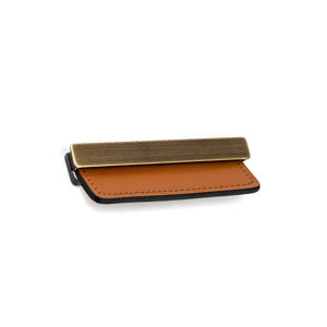 Contemporary Leather and Metal Recessed Pull - MN2466Z