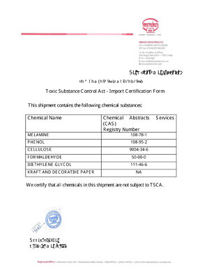 Certification TSCA