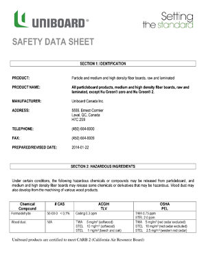 North American Safety Datasheet