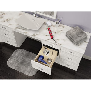 Rev-A-Shelf vanity Drawer with 4VOD Electric Outlet