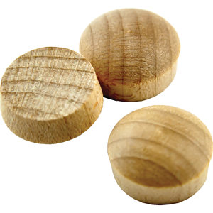 Tapones de madera de cabeza redonda - 25 piezas por paquete
