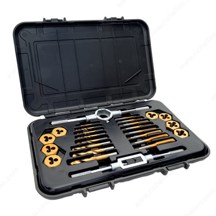 Jeu d'outils de tarauds à vis 7pcs Outil de taraudage en acier à filetage  métrique M3, M 4, M5, M6, M8, M10, M12 pour le bois, le plastique