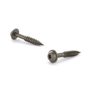 Plain Wood Screw, Pan Washer Head, Square Drive, Fine Thread, Type 17 Point