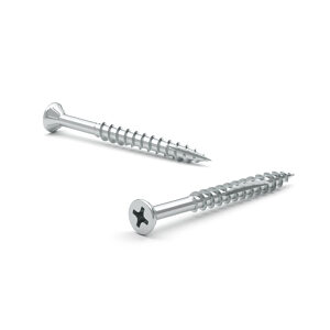 Wood Screw, Flat Head with Nibs, Phillips Drive, Coarse Thread, Double Cut Point
