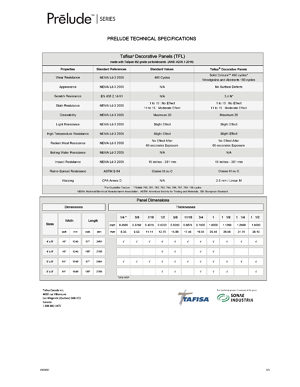 PRÉLUDE Technical Datasheet