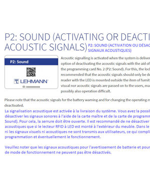 P2: Son (activation ou désactivation des signaux acoustiques)