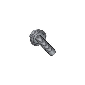 Serrated Hex Flanged Indented Washer, Fully Threaded - Zinc