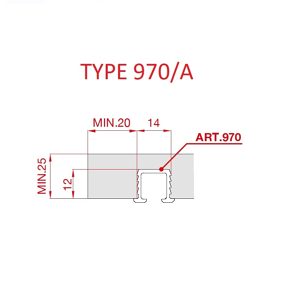 Riel simple de aluminio TIPO 970/A