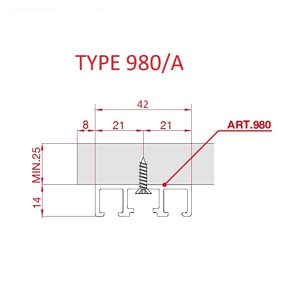 Rail en aluminium TYPE 980/A