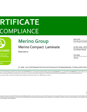 Certification GREENGUARD OR Compact CGS