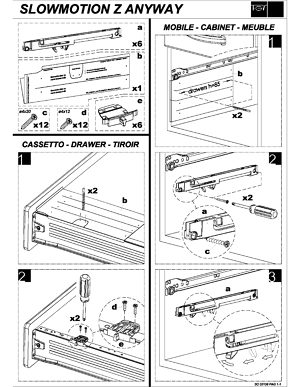 Instructions for Uniset drawer