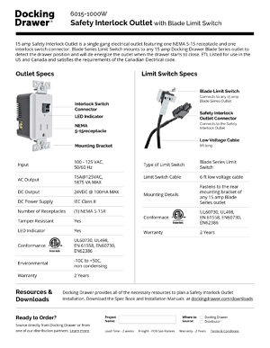 15 Amp Side Mount Safety Outlet with Interlock Switch