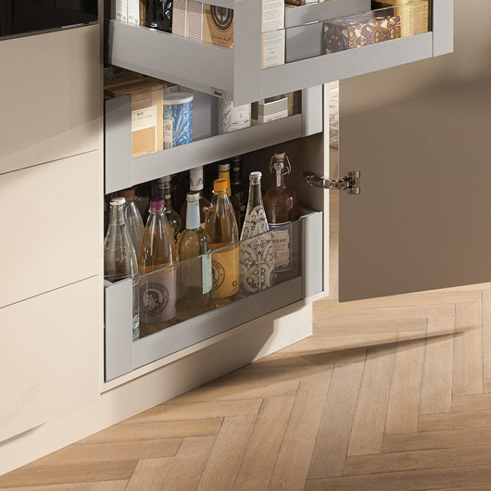 MERIVOBOX BLUMOTION inner pull-out with gallery and full glass 