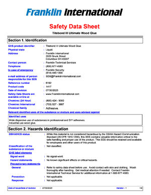 Canadian Safety Datasheet