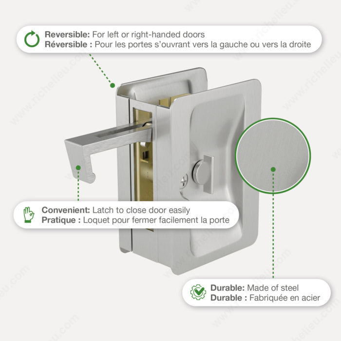 Pocket Door Pull - Privacy - Rectangular - Richelieu Hardware