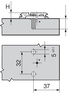 BLUM Mounting Plates with Adjusting Cam
