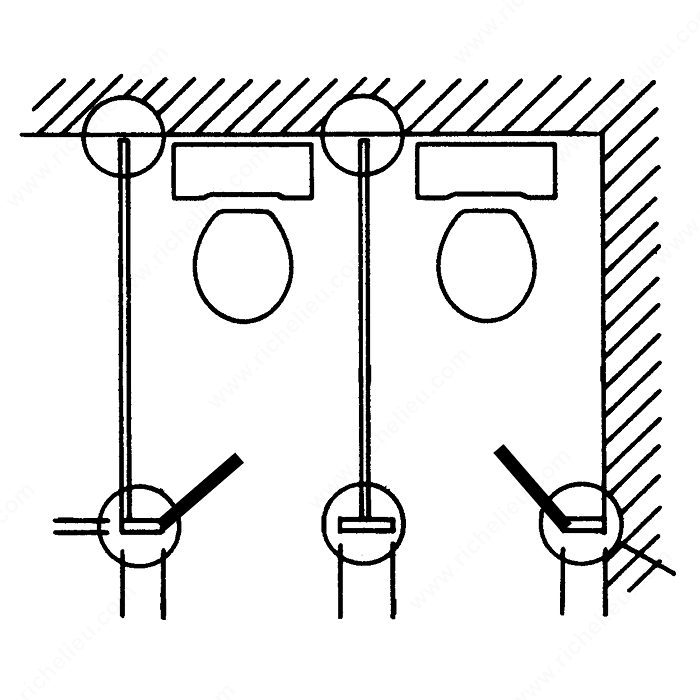 Kit de bisagra universal de repuesto para puertas de escaparate de aluminio  - Richelieu Hardware