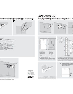 Attache-façades AVENTOS HS/HL/HK et HK top pour cadres étroits en aluminium