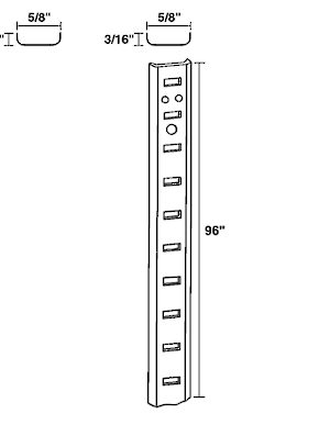 Pilastra de aluminio en forma de "U" de 5/8"