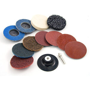 Twist Lock Assorted Discs with Backing Pad Set - 12 Pieces