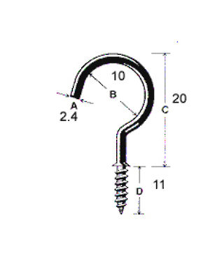 Cup Hook with Wide Base
