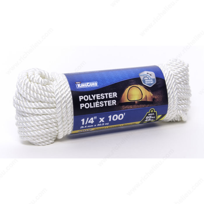 Twisted Polyester Rope - 1/2, White