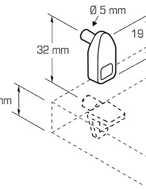 Mécanisme de retenue pour tablette - 19 mm (3/4 po')